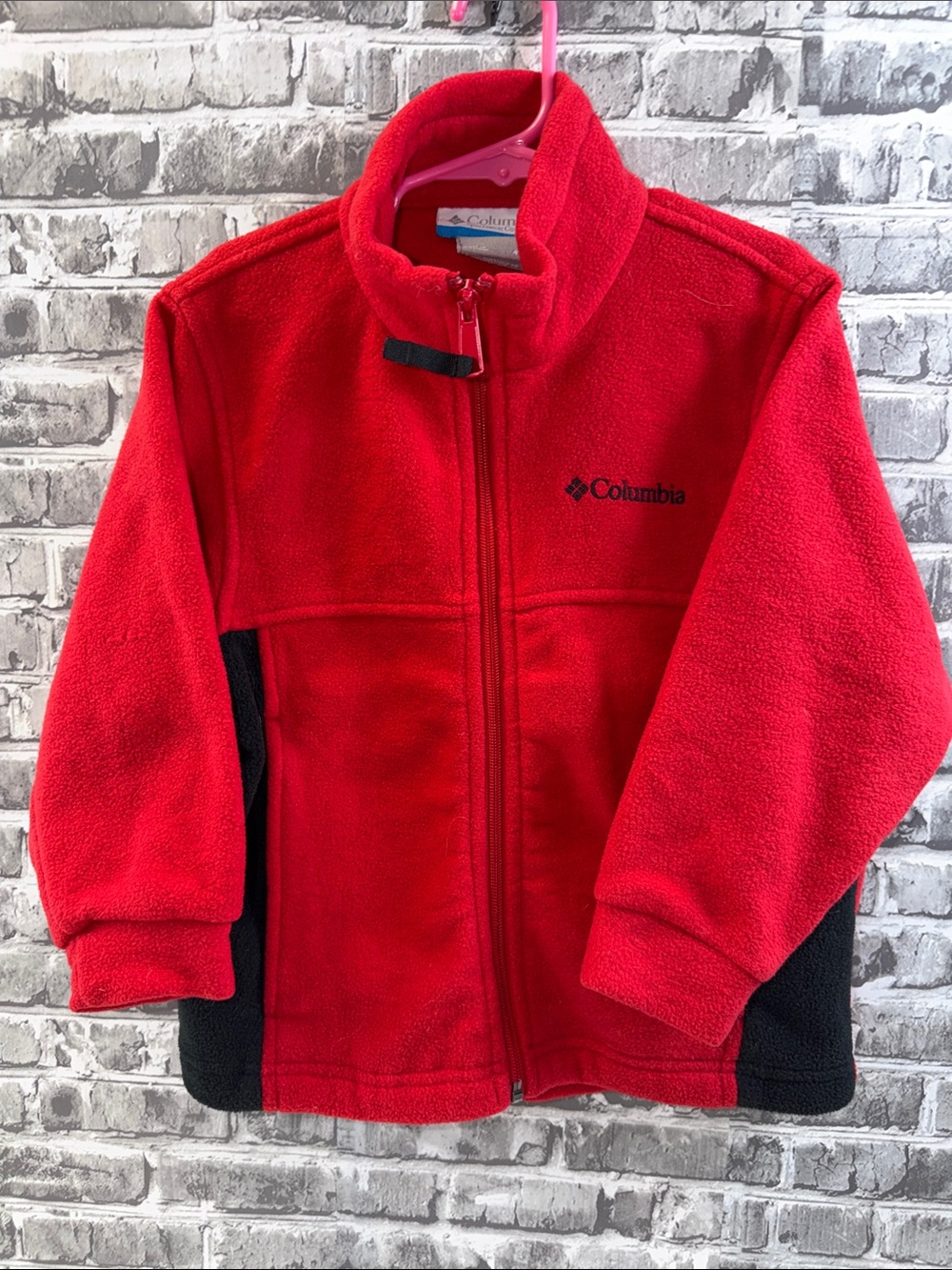 Columbia Kids Red and Black Full-Zip Fleece Jacket